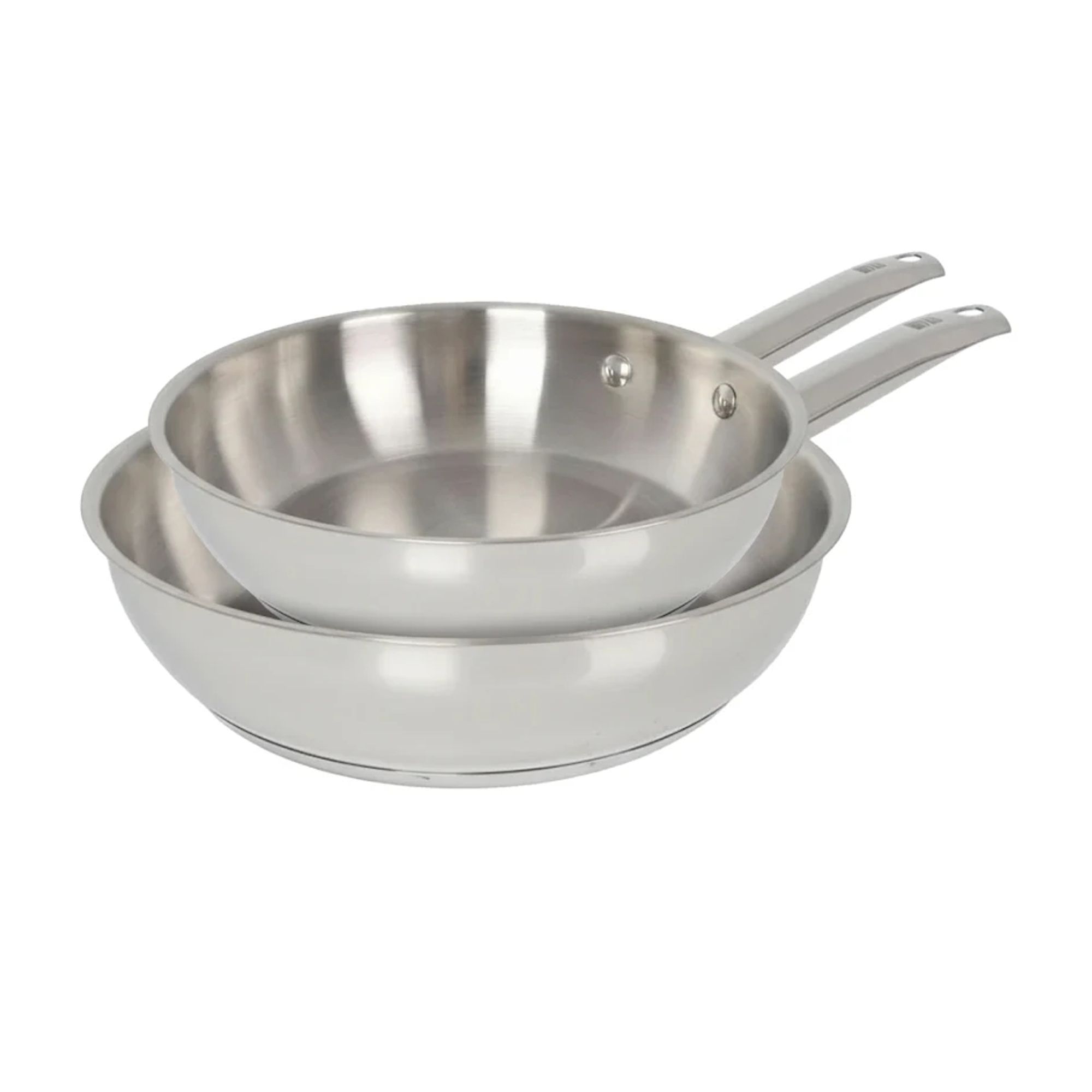 Quttin - Juego de Sartenes Caesar 20, 24, 26 y 28 cm Acero Inoxidable sin Antiadherente Triple Capa, Apta para Inducción Gas Vitrocerámica Eléctrico y Horno, Cocina Saludable sin Tóxicos