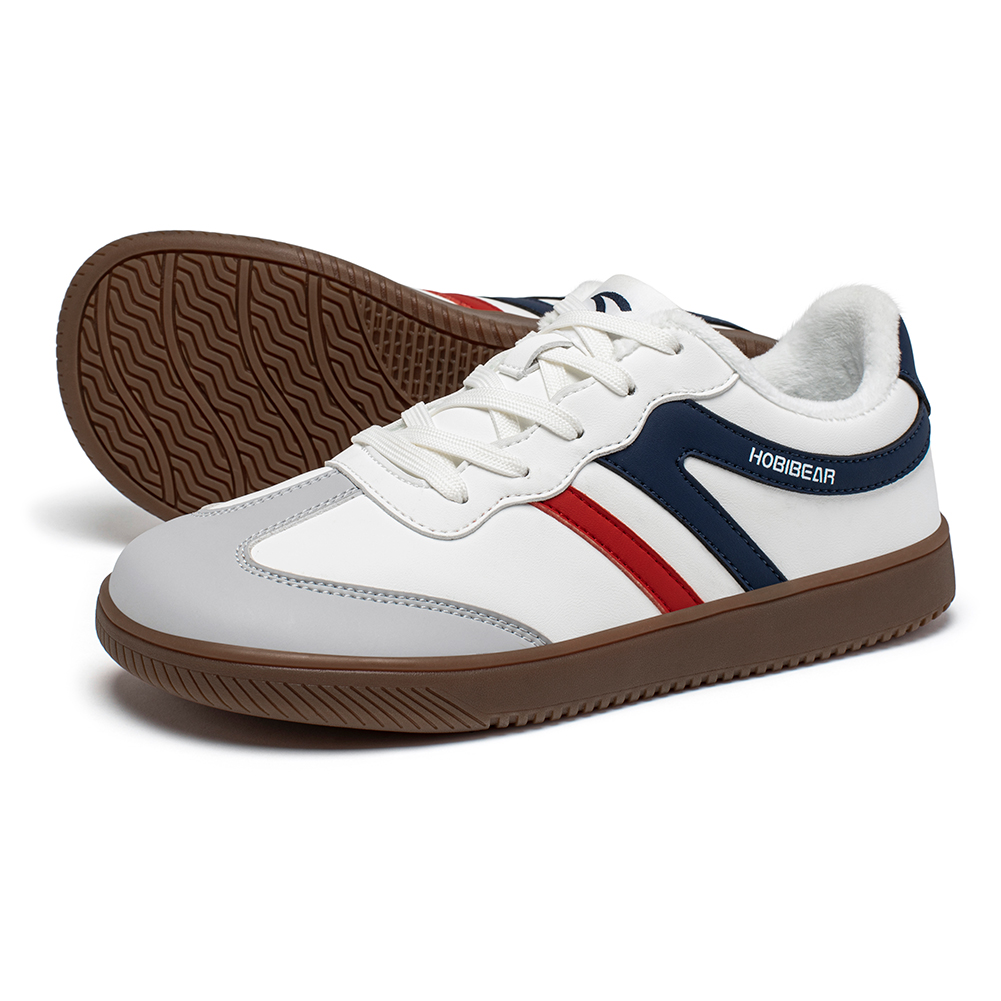 TK Zapatillas Retro De Cuero Sintético HOBIBEAR Para Hombres Y Mujeres Con Lining De Peluche Artificial Zapatos Casuales Con Cordones Anchos Para Adultos