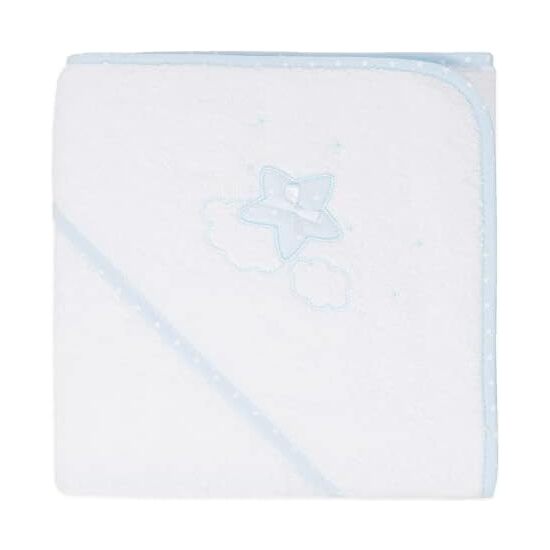 DUFFI BABY - CAPA BAÑO "ESTRELLA" 100% ALGODÓN (1 PIEZA) 80X80 CM - Capa Baño Capucha Protectora Para Bebés - Capa Baño Ideal para Piel Delicada Para Bebé - Capa Baño Diseños Adorables Para Bebés - Capa Baño Especialmente Diseñado Para Uso Bebés.