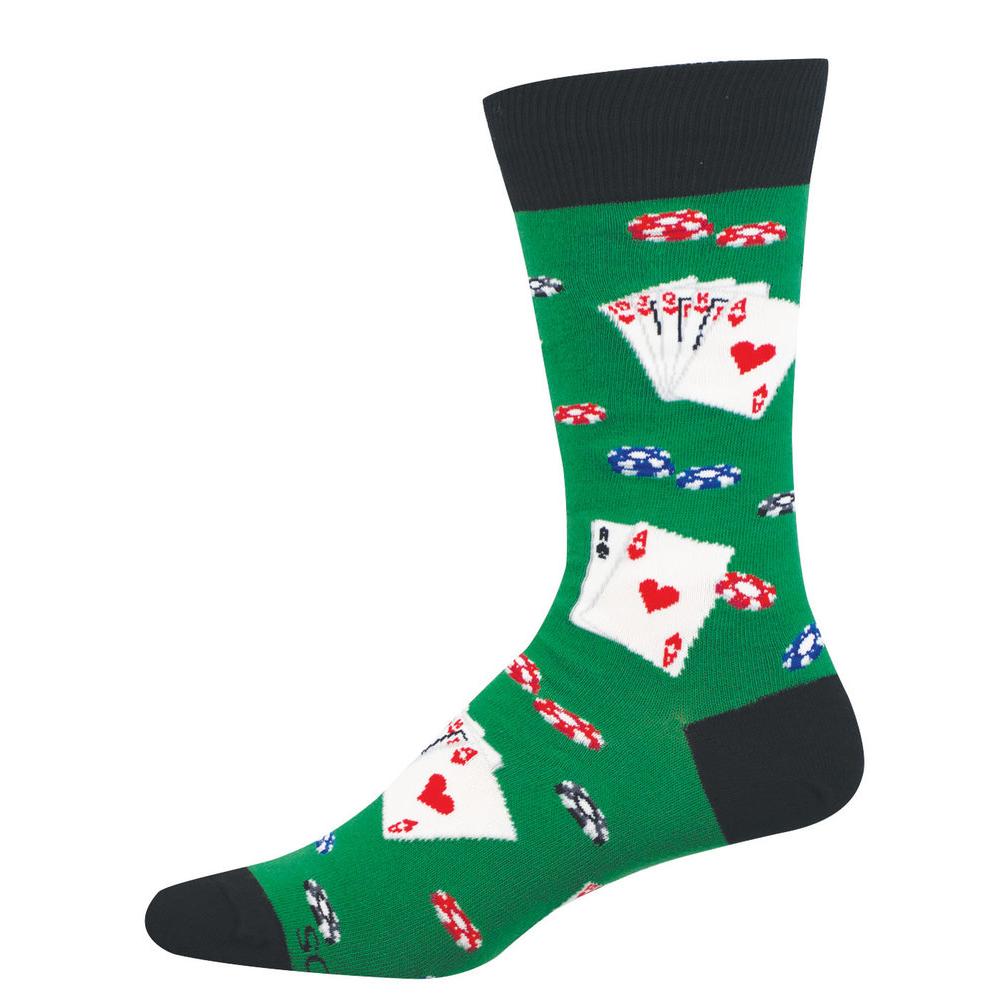SOCKSMITH CALCETINES DE ALGODON MEDIA CAÑA POKER 40-46 MEN S NOVELTY CREW