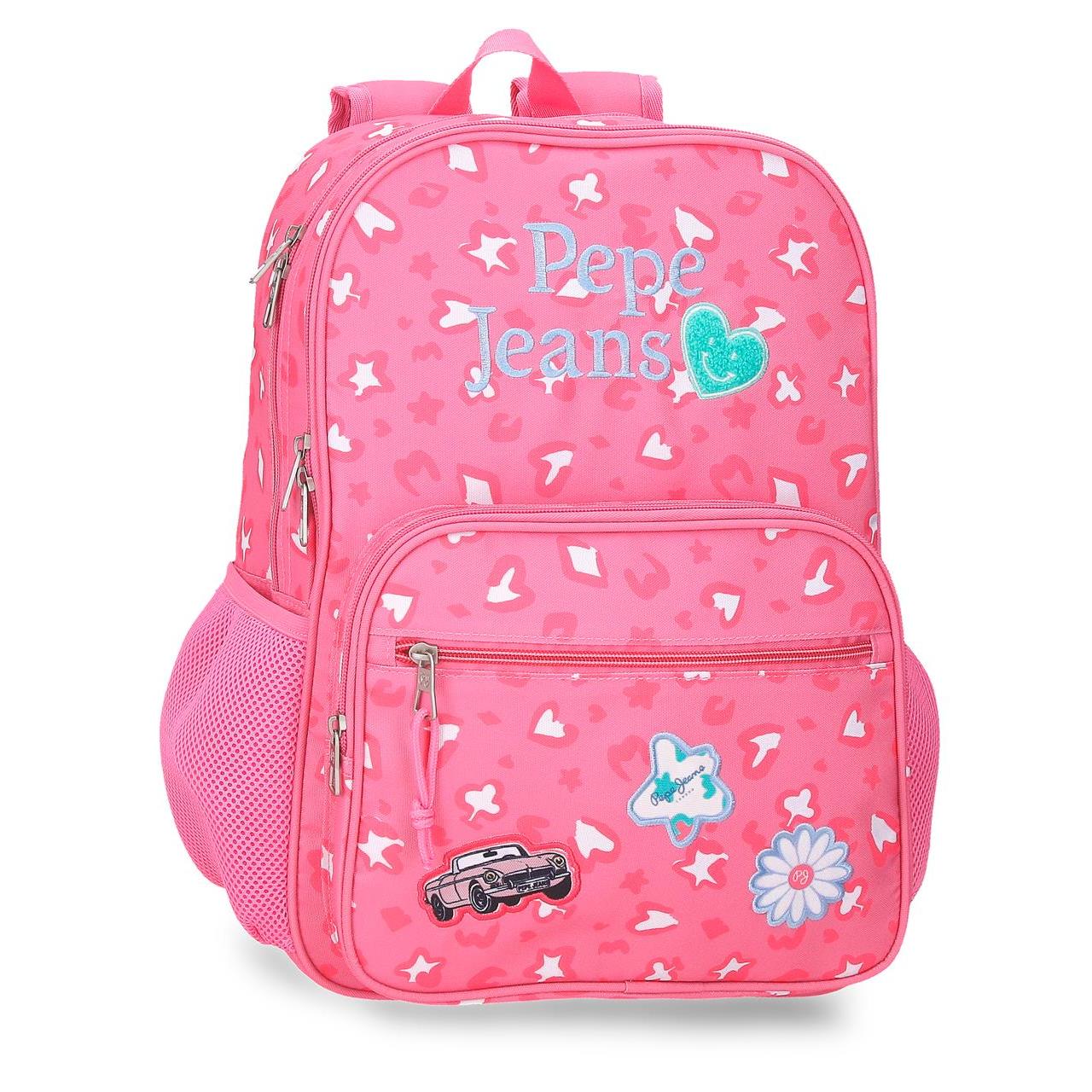 Mochila escolar adaptable a carro Pepe jeans Evelyn rosa