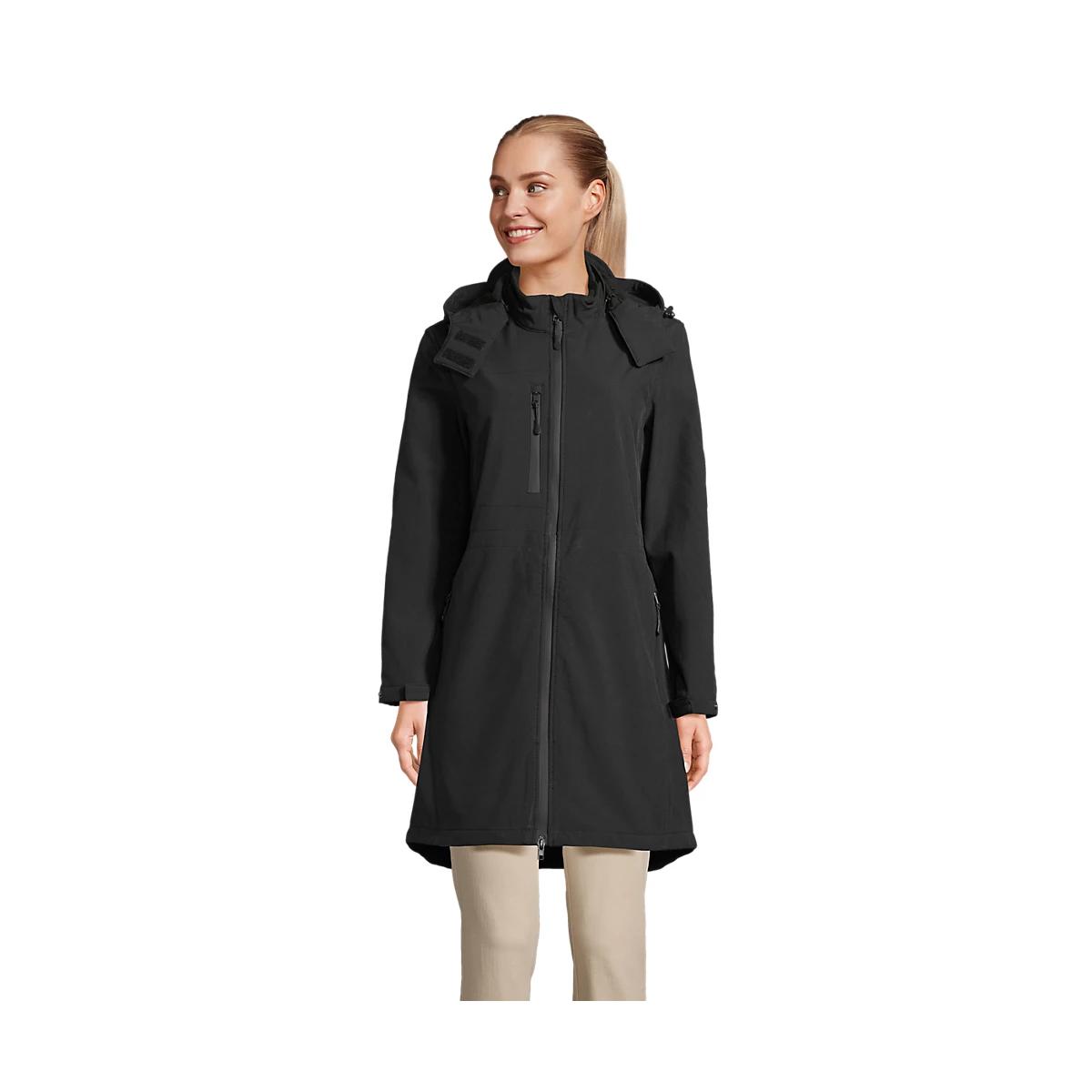 Chaqueta Parka Softshell Larga NEOBLU Achille para Mujer – Abrigo Cortavientos Impermeable con Capucha, Elegante Chaqueta Técnica Entallada, Estilo Urbano Profesional