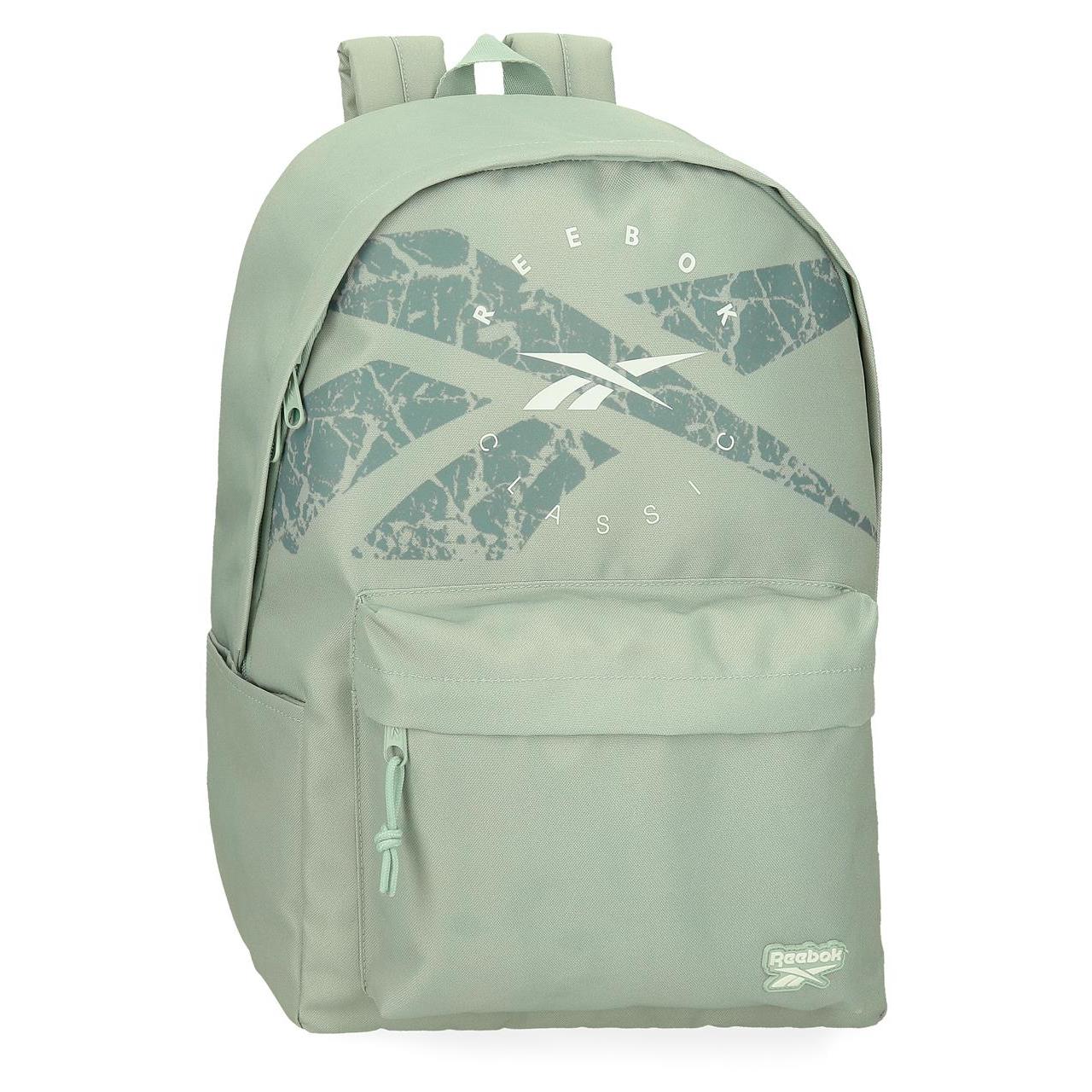 Reebok - Mochila escolar Trace verde de poliéster para niños, con compartimento acolchado para portátil de 15,6 pulgadas y tirantes ergonómicos
