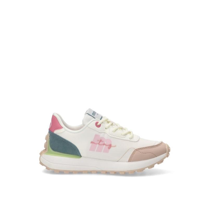 Zapatillas Casual Mustang - Mujer - Suela Plana - Modelo 60779 - Color Blanco