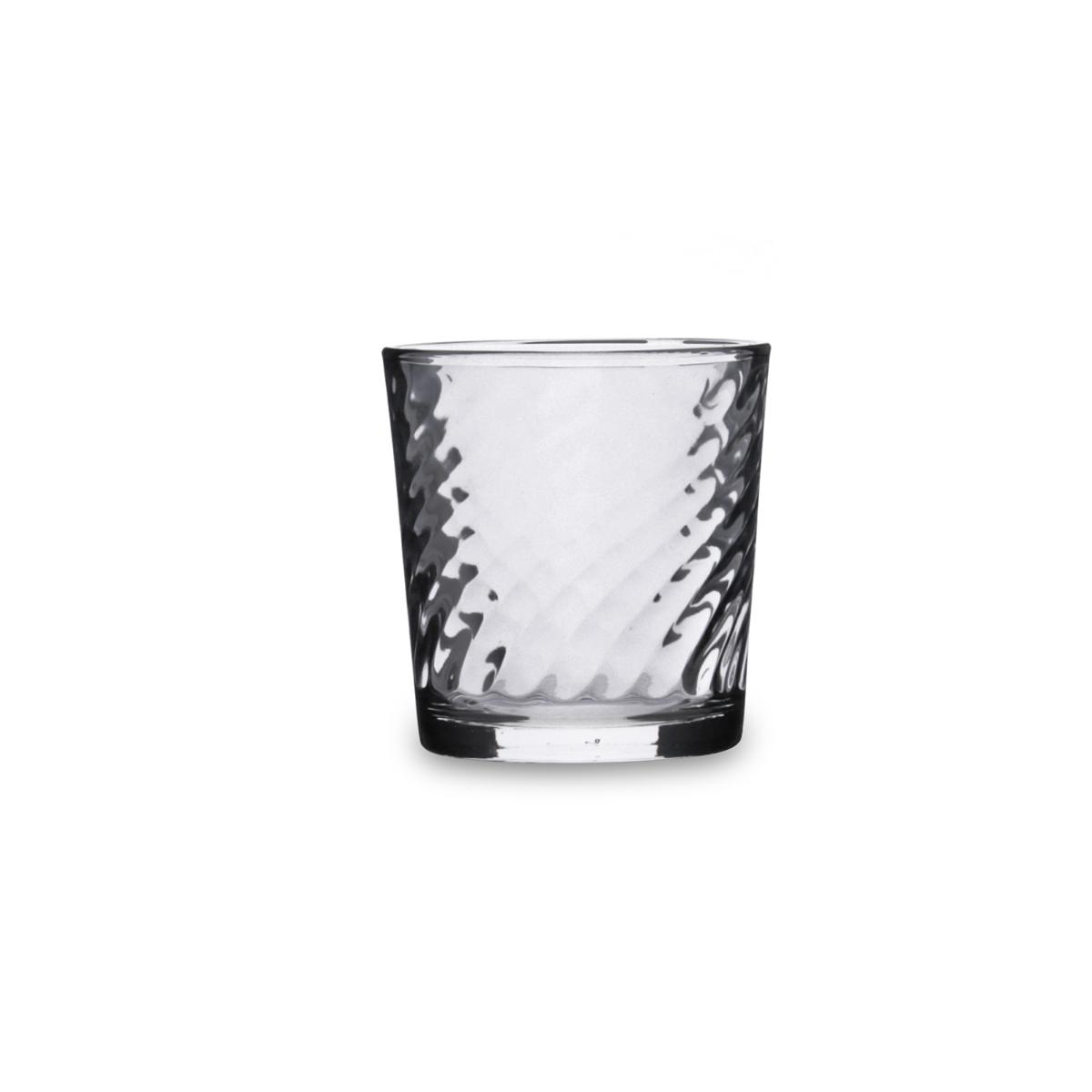 QUID TWIST Set 6 Vasos Bajos Vidrio 26CL Transparente Con relieve Fácil de limpiar Ecológico