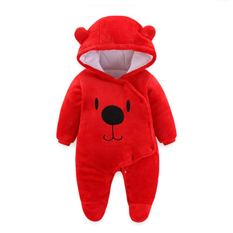 Monos con capucha para niños y niñas, diseño con botones a presión, estilo abrigo de invierno, monos con estampados lindos