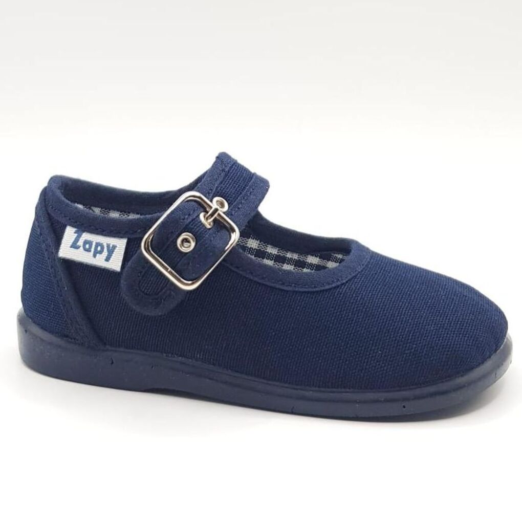 Merceditas de Lona Zapy para Niñas - Suela Antideslizante y Hebilla Ajustable - Ideal para Colegio y Paseos - Diseño Cómodo y Seguro