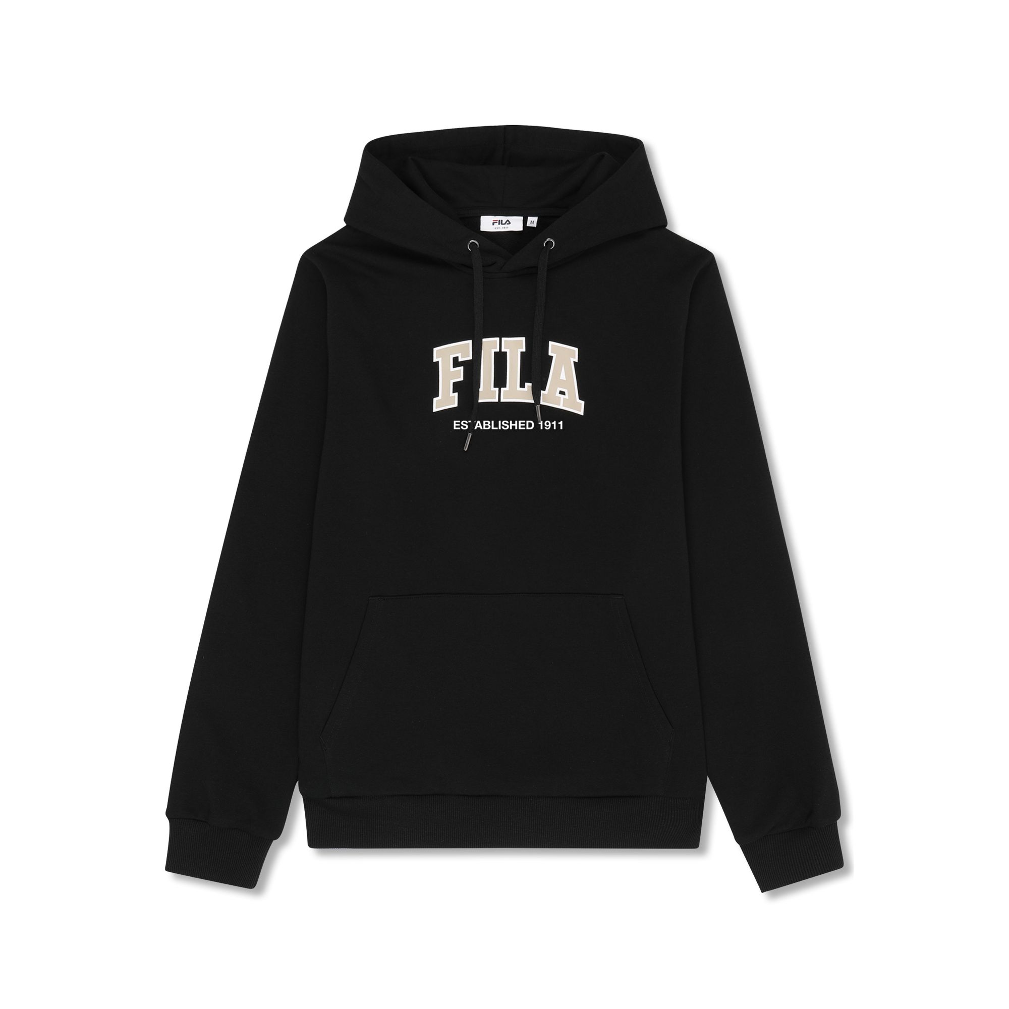 FILA | Sudaderas con Capucha Hombre, Rifredi Regular Graphic Hoodie, Felpa Francesa de Algodón y Poliéster, Corte Regular, Estampado Frontal y Bolsillo Canguro, Rojo y Negro