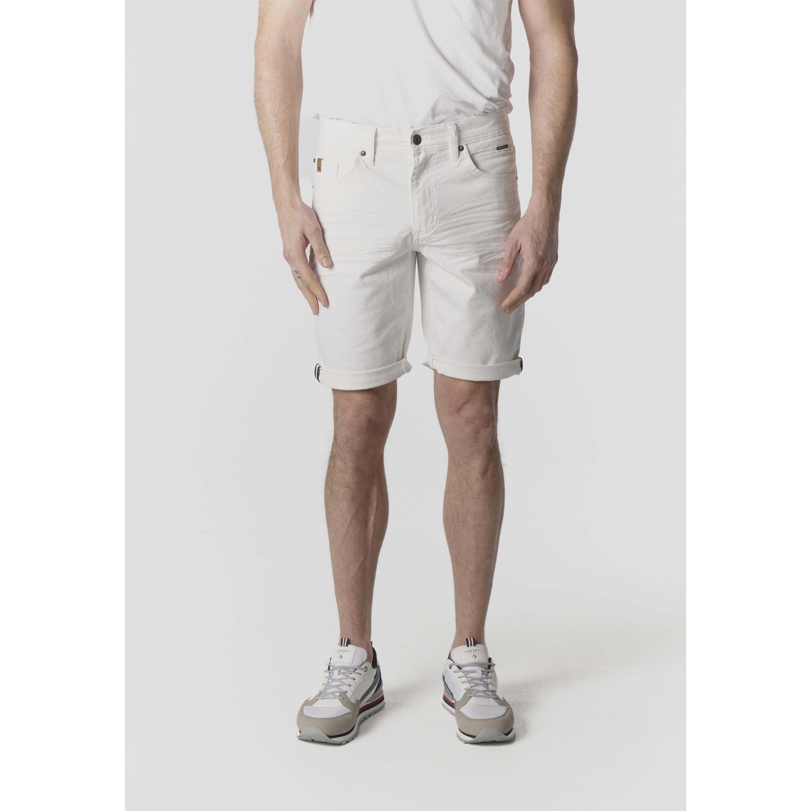 Koroshi - Bermuda de hombre Koroshi Bermuda Hombre Algodón Regular 5 bolsillos con efecto lavado y corte cómodo para verano