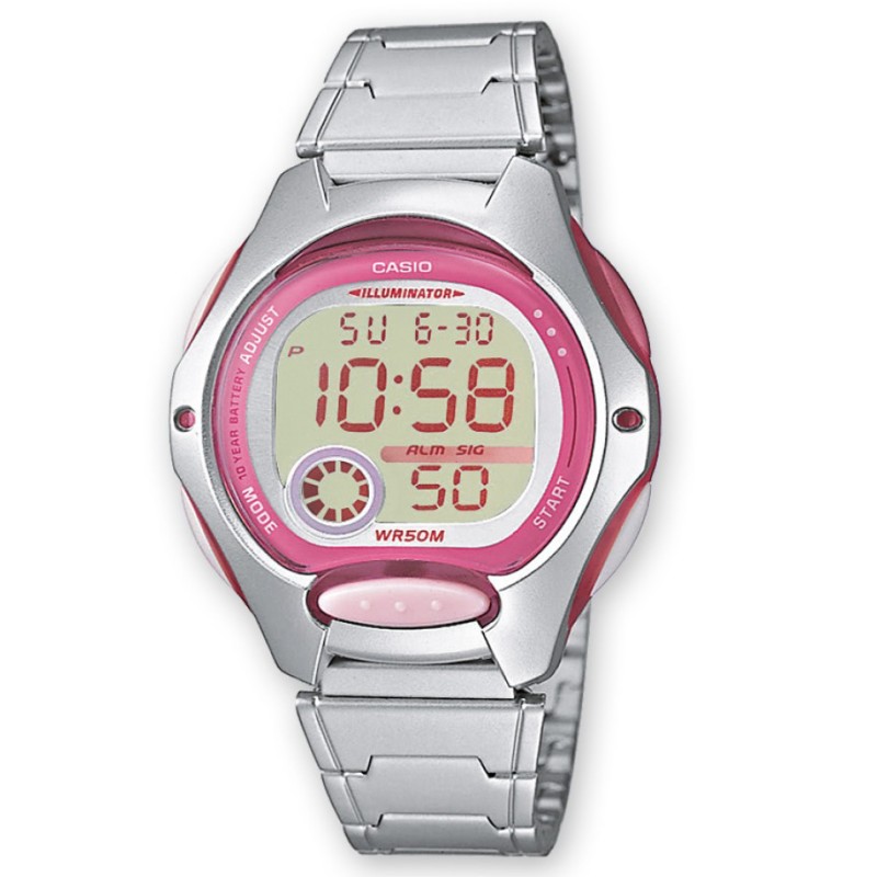 Reloj Casio LW-200D-4AVEF Mujer - Luz LED, Cronómetro, Correa Acero