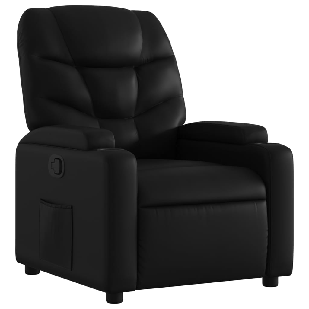 vidaXL Sillón reclinable de piel sintética negra Multicolor