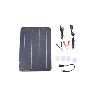 CA Mini panel solar flexible de 10 W y 18 V, ligero y portátil, policristalino, cargador para coche, barco y batería de 12 V, DUBUNS