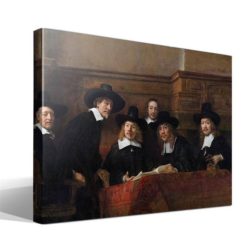 Cuadro Canvas Los Oficiales de Muestreo de Rembrandt Harmenszoon Van Rijn - Alta Calidad - Imagen Realista - Fabricado a Mano