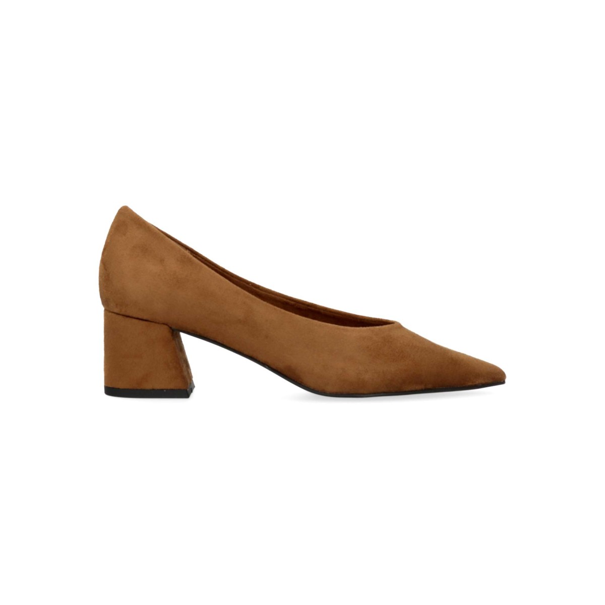 Vanessa Calzados - Zapato tacón ancho 5 cm suela goma planta acolchada antelina negro mujer