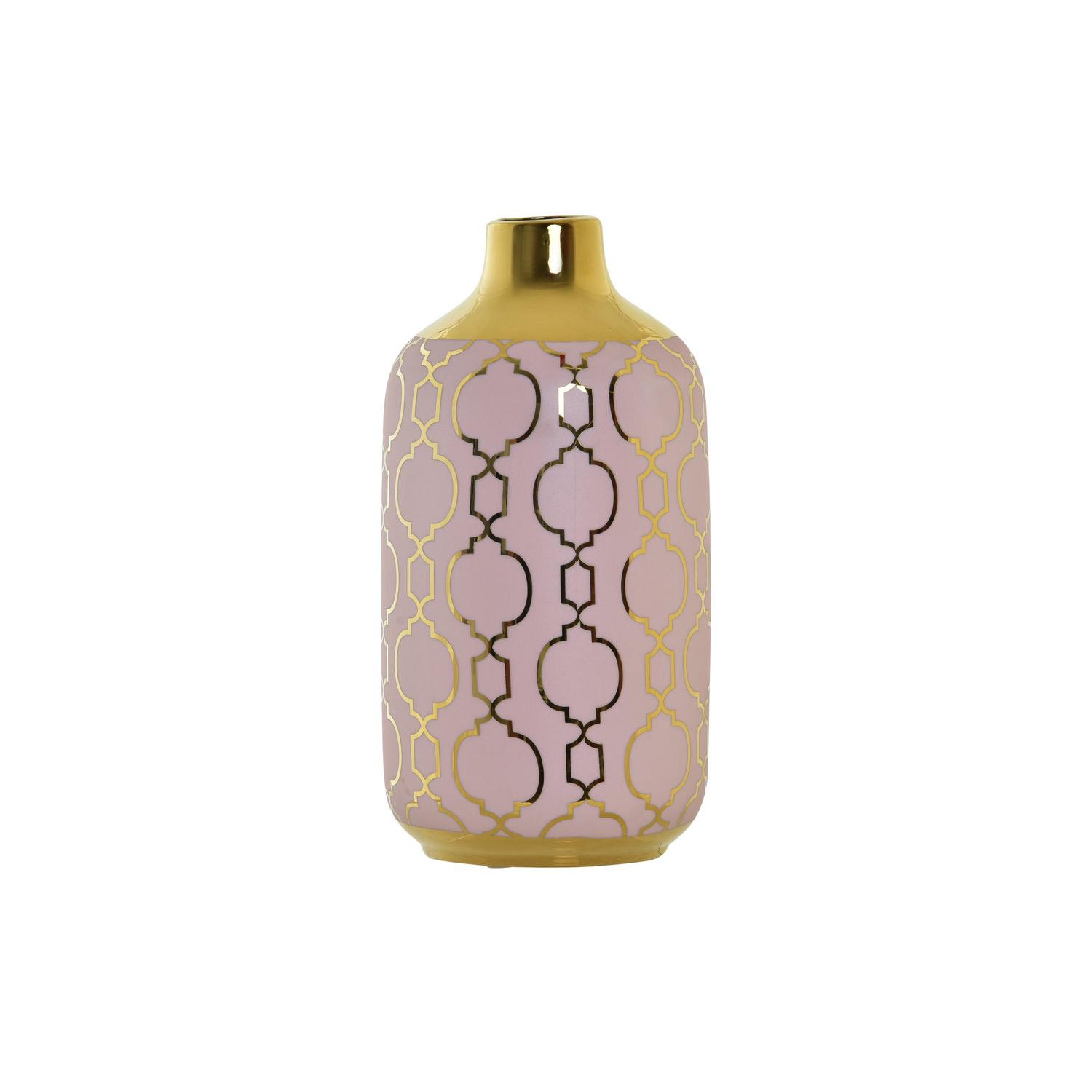 JARRON PORCELANA 13X13X26 CROMADO ROSA LD194614