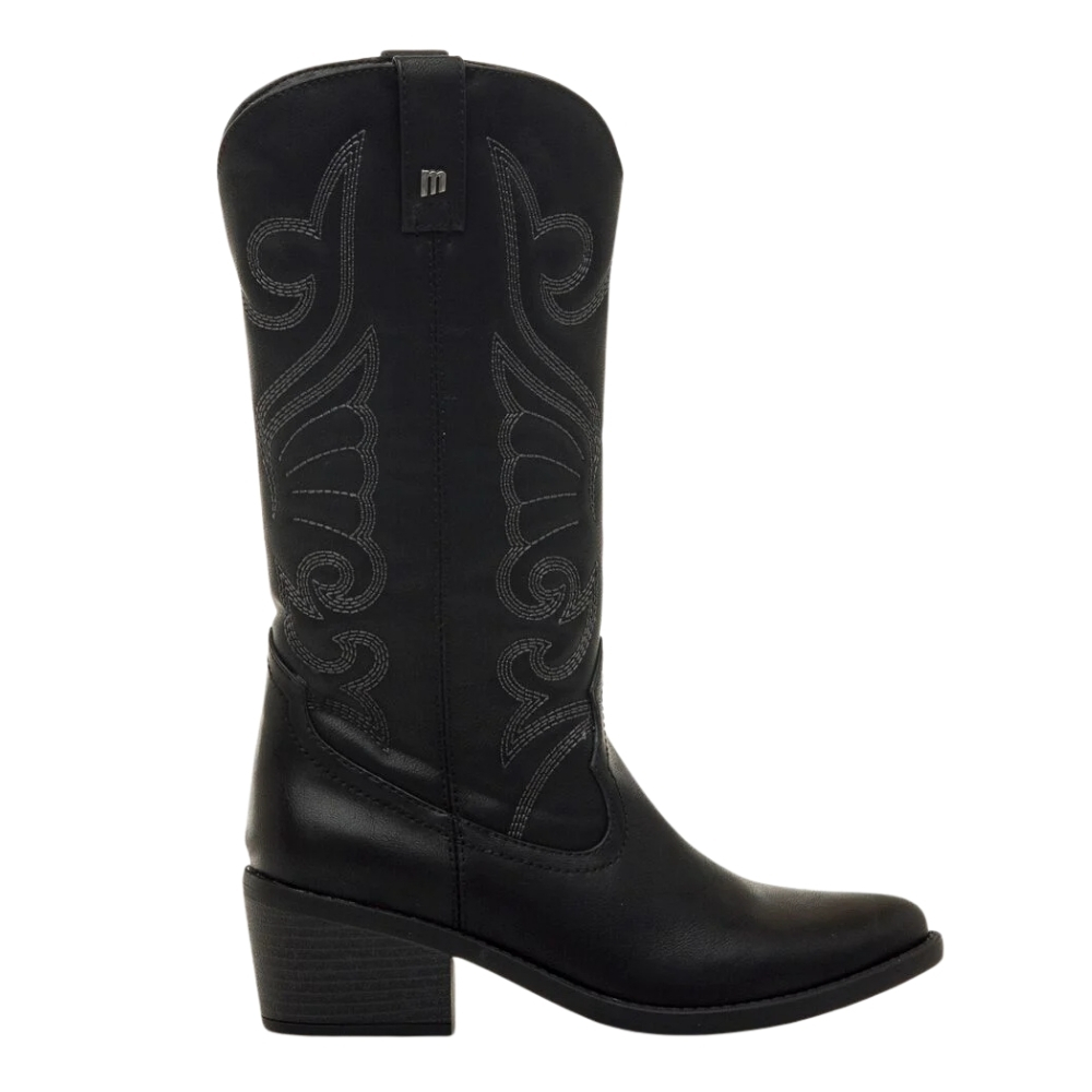 Bota Mustang Modelo Anubis De Estilo Cowboy Para Mujer, Color Negro