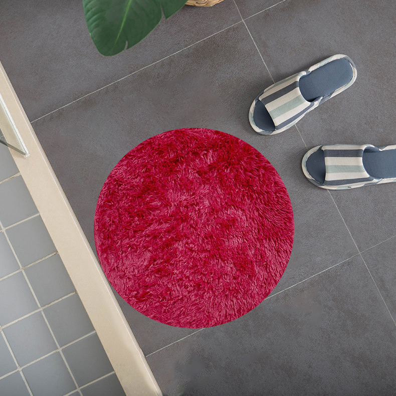 Alfombra redonda de pelo largo suave y mullida | Antideslizante y lavable para dormitorio o salón