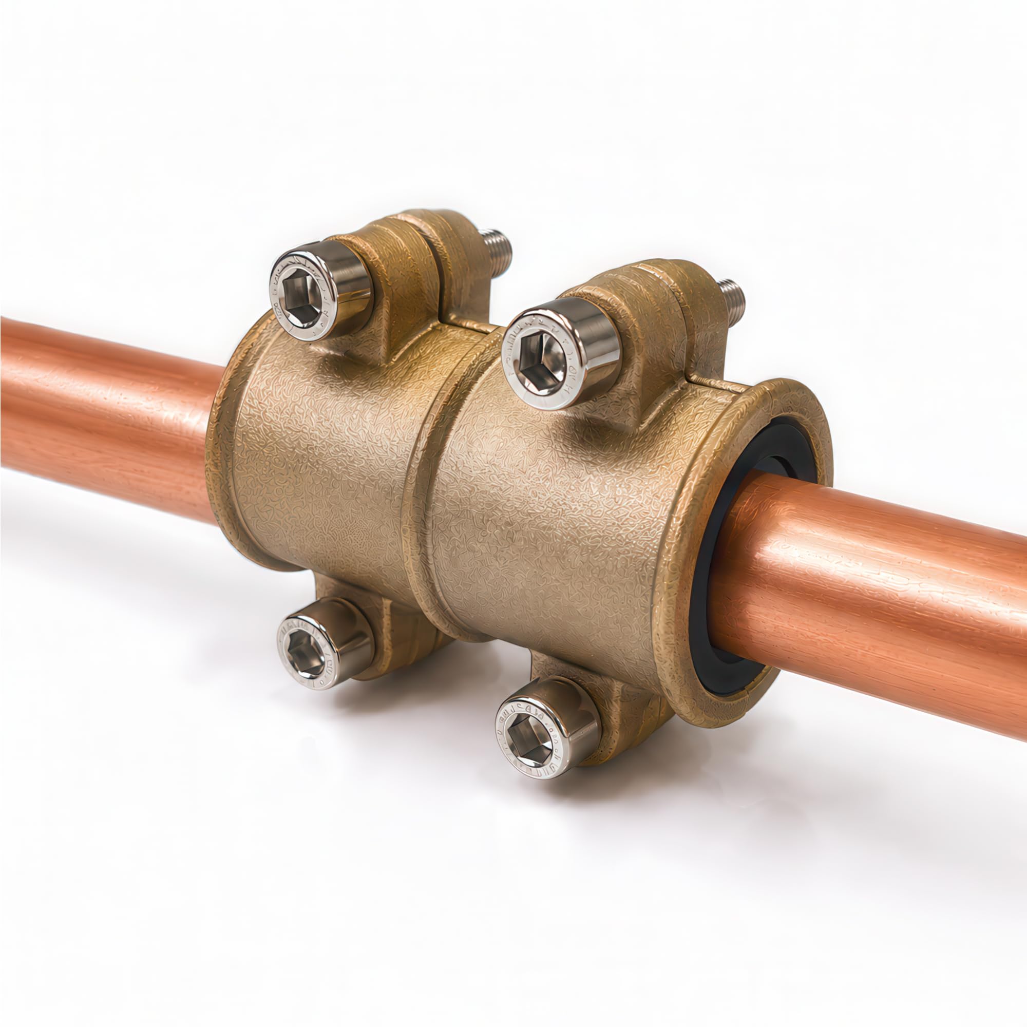 Abrazadera 15 mm Reparacion Tuberias Cobre de Laton para Sellado de Fugas Conexion Rapida Alta Presion Fontaneria Profesional FLUVIA