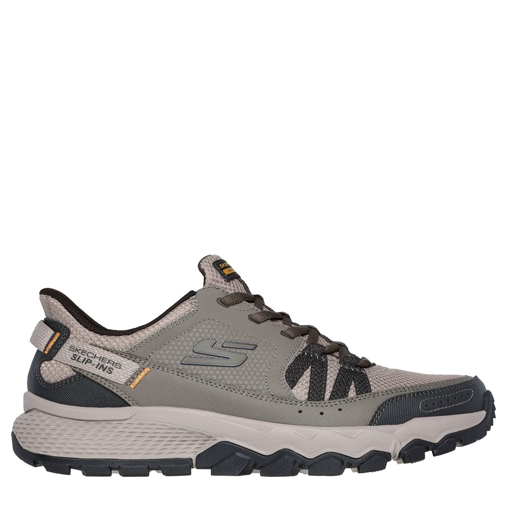 Cómoda  SKECHERS SLIP-INS DYNAMITE AT-ESCAPAR TAUPE: calzado cómodo para hombre con plantilla Air Cooled Memory Foam, suela de goma antideslizante y cordones elásticos. ¡Cómpralas ahora! Altura Tacón bajo (1-3 cm) Referencia