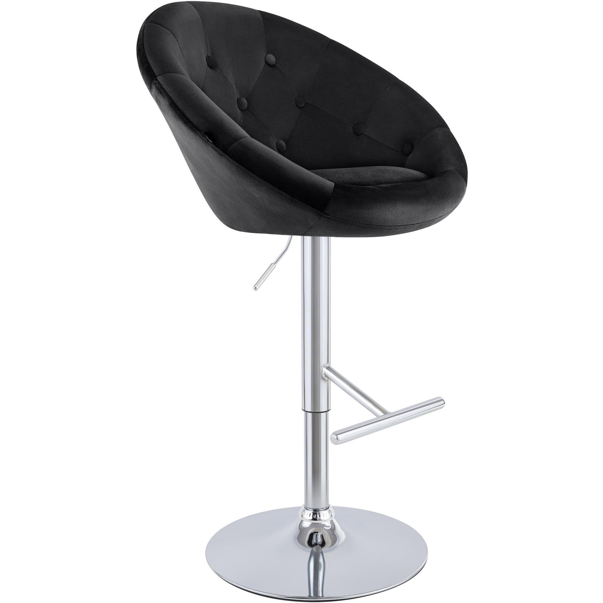 Barhocker London Samt chrom
