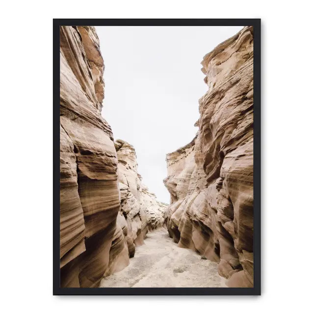 Cuadro canon iii 30x40cm, Póster impreso en papel de primera calidad de 180gr, montado sobre marco de madera MDF acabado en negro., Naturaleza - Desierto