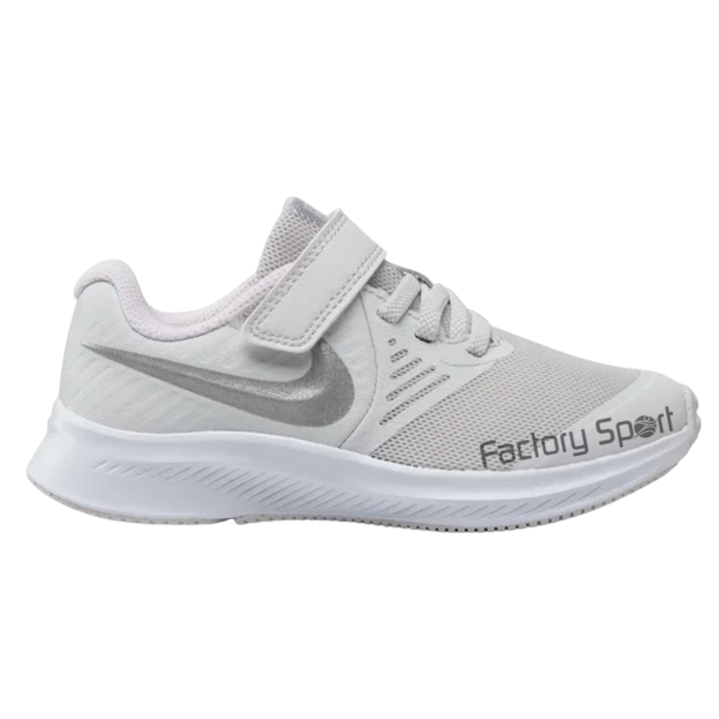 NIKE STAR RUNNER 2 PSV BLANCO/PLATA 014 PARA NIÑA