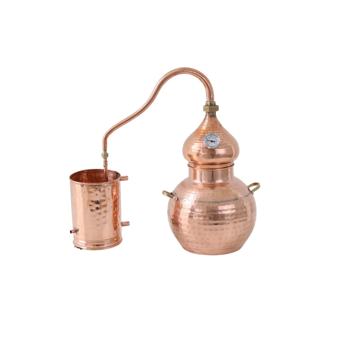 Alkimista Alambique de Cobre Tradicional para la destilación de plantas y alcoholes. y extracción de  Aceites Esenciales