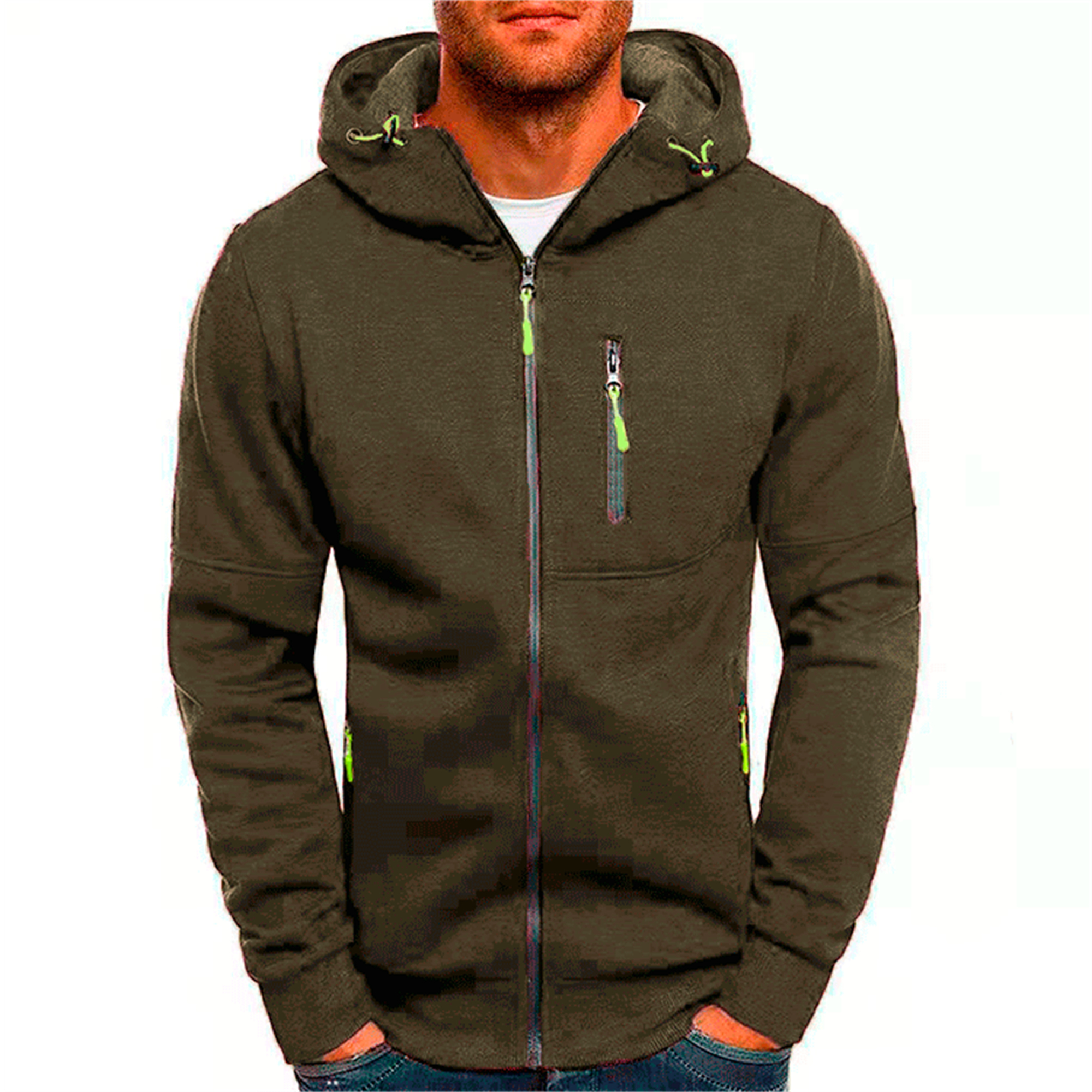TK Chaqueta De Capucha Para Hombre En Color Sólido Casual Con Mangas Largas Cierre De Cremallera Deporte Para El Gimnasio Primavera Otoño