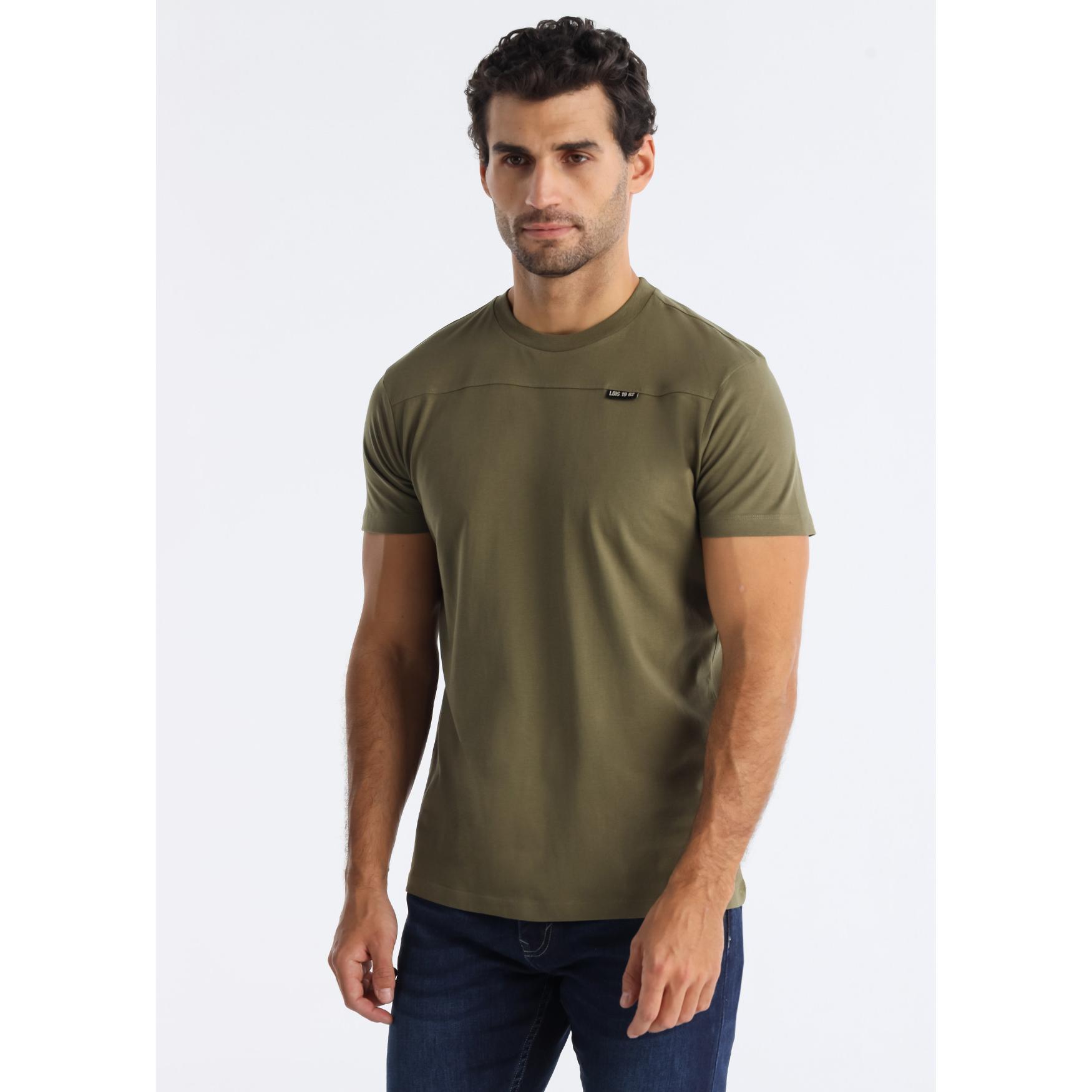 LOIS JEANS - Camiseta manga corta cuello caja detalle corte frontal en el pecho