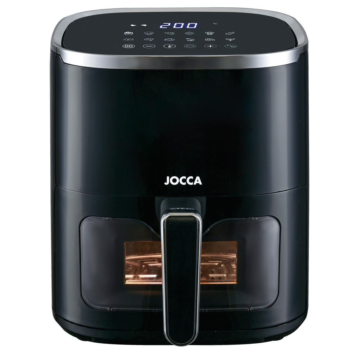 Jocca Freidora de Aire Digital 5L con Ventana, 12 Programas Automáticos y Pantalla LED Táctil