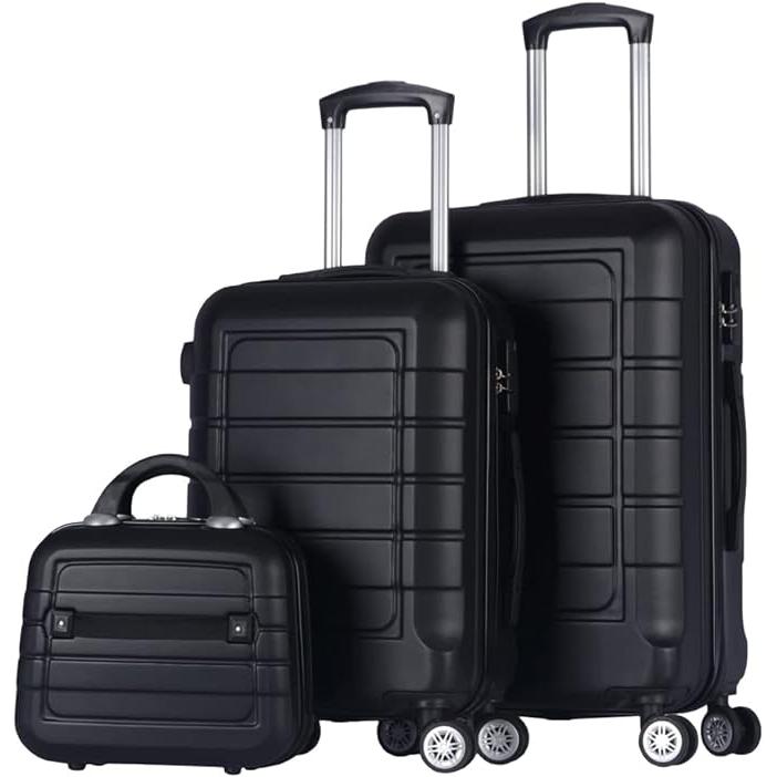 T-LoVendo Juego de 3 Maletas Set Trolley Maleta Cabina Neceser ABS Semirigidas Candado 4 Ruedas Equipaje de Mano