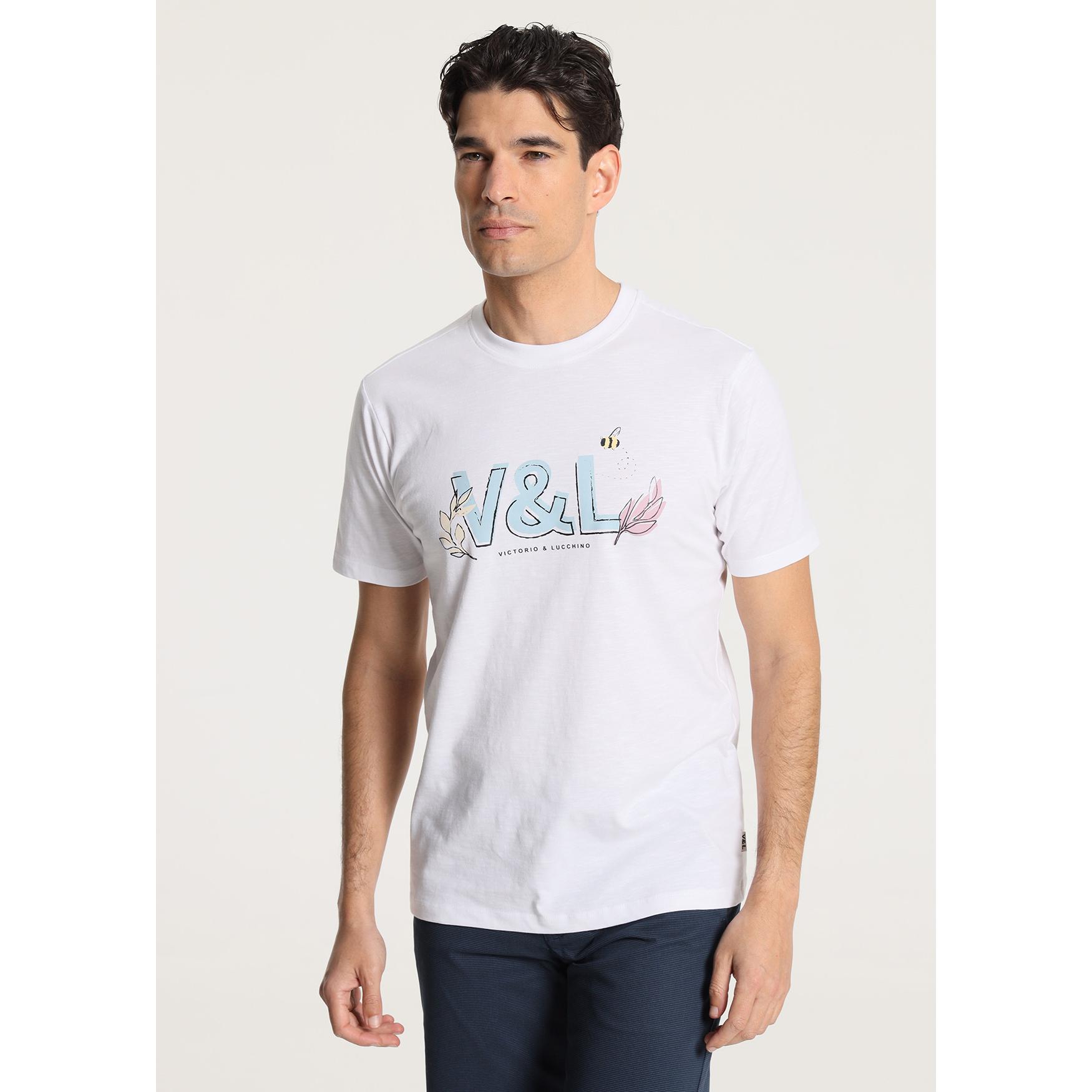 Victorio & Lucchino - Camiseta Gráfica Hojas White