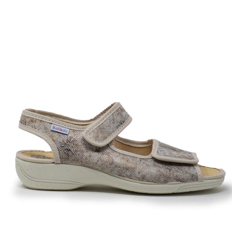 Zapatillas de estar por casa muj CABRERA 5474D/24 SANDALIA VELSCROS DAMASCO BEIG