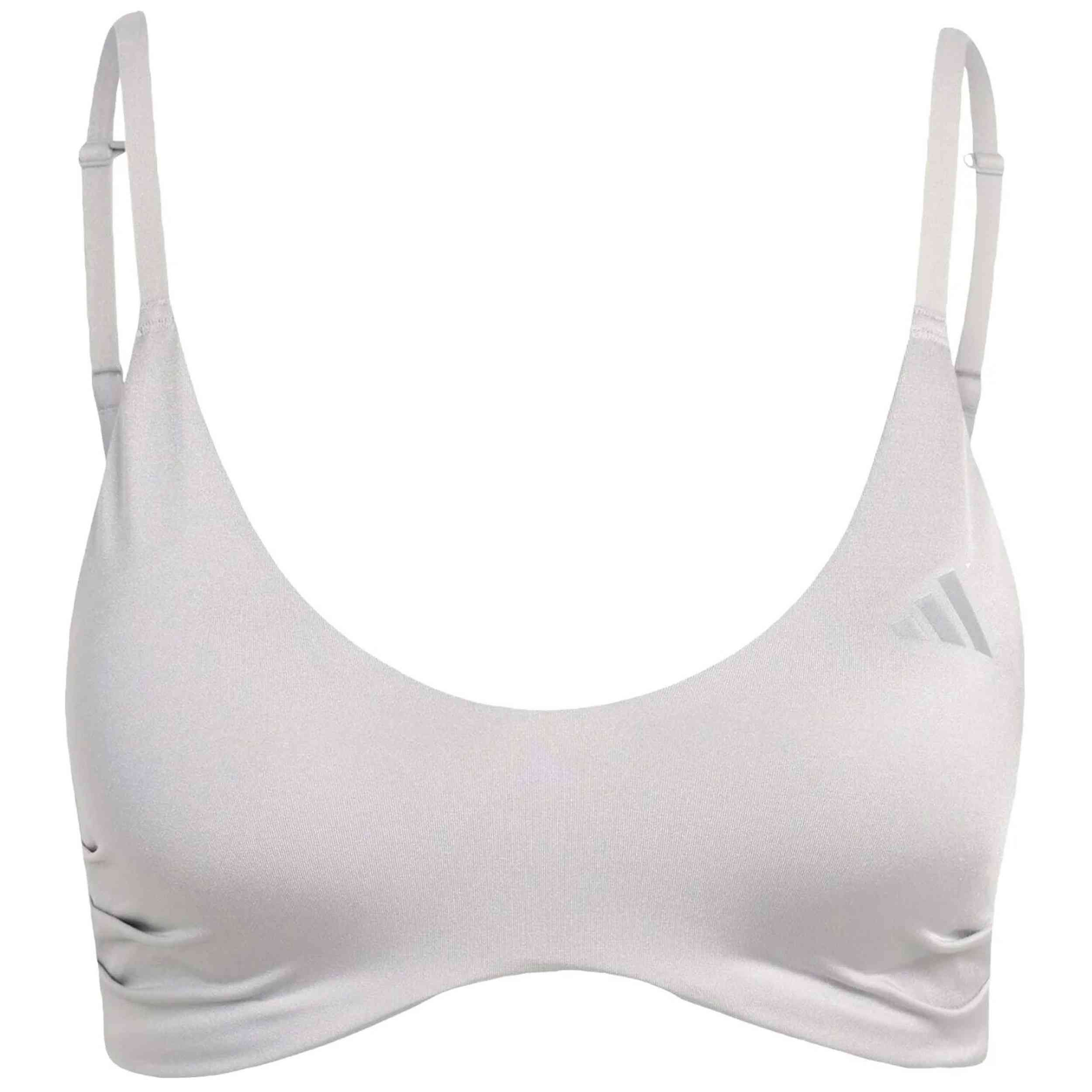 Top Adidas modelo Optime Essentials Workout Shine Light Support "Grey Two" para Mujer en color Gris