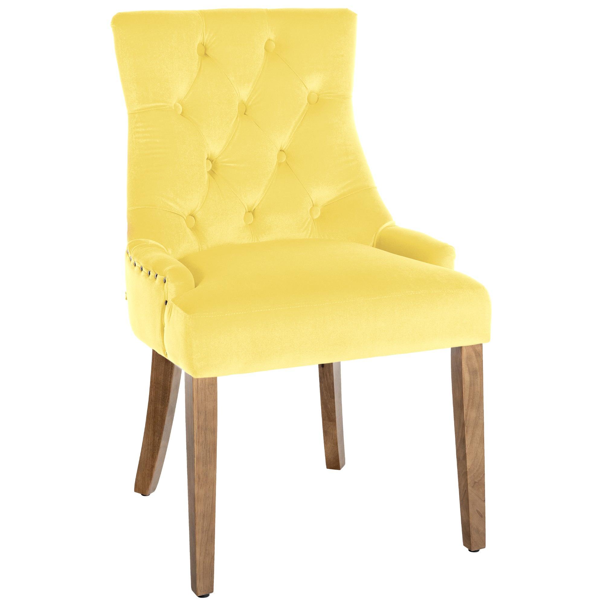 Silla De Comedor Aberdeen En Terciopelo Amarillo,Antiguo claro