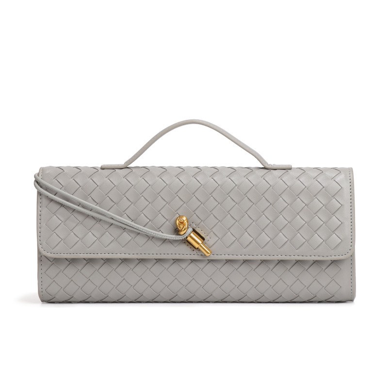 Bolsos de mano tejidos para mujer, bolso cruzado de hombro de piel sintética para noche, bolso bandolera de mano para formal, boda, fiesta