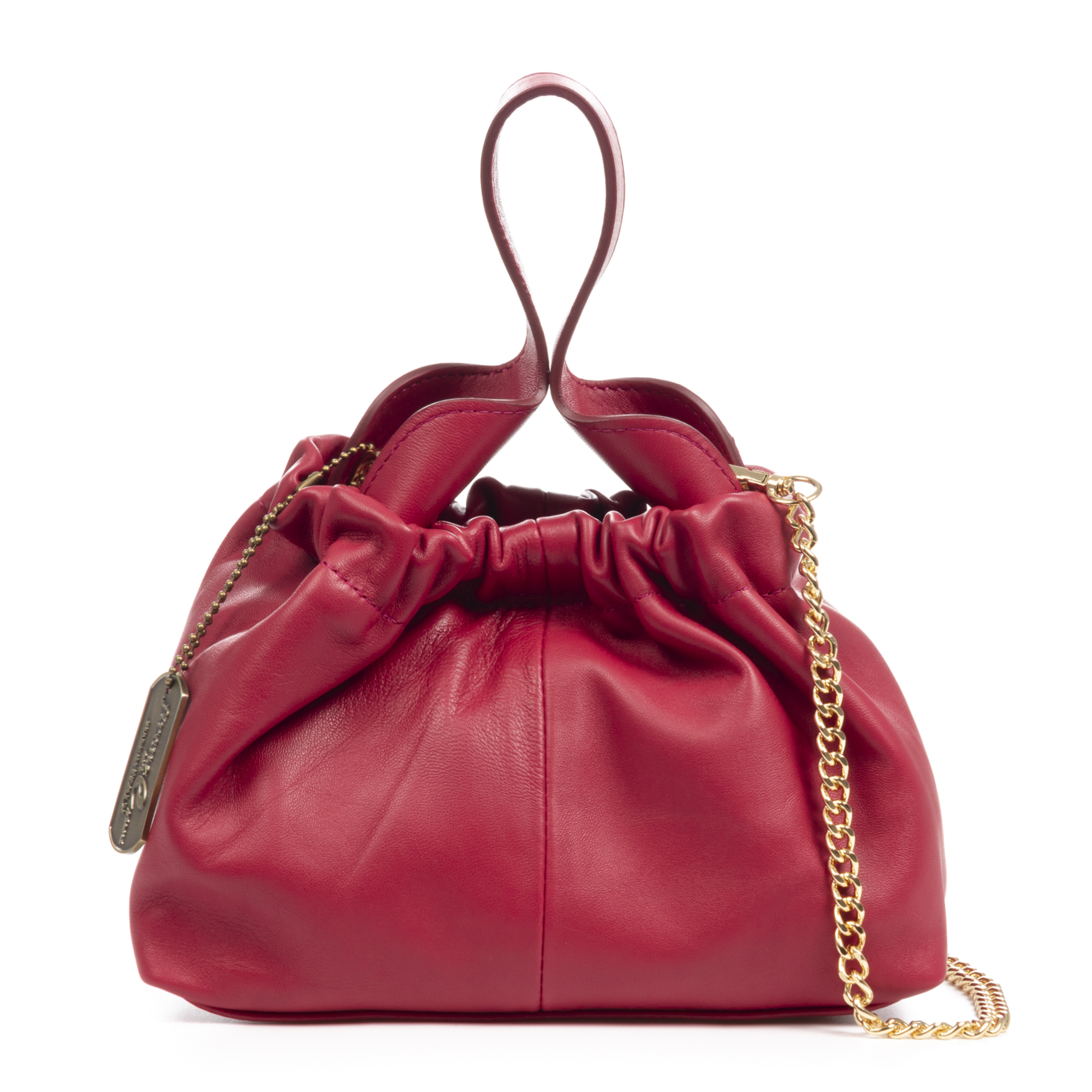 FIRENZE ARTEGIANI Arluno bolso de mano mujer. Piel de cabra auténtica. Fabricado en Italia 22x10x14 Cm.