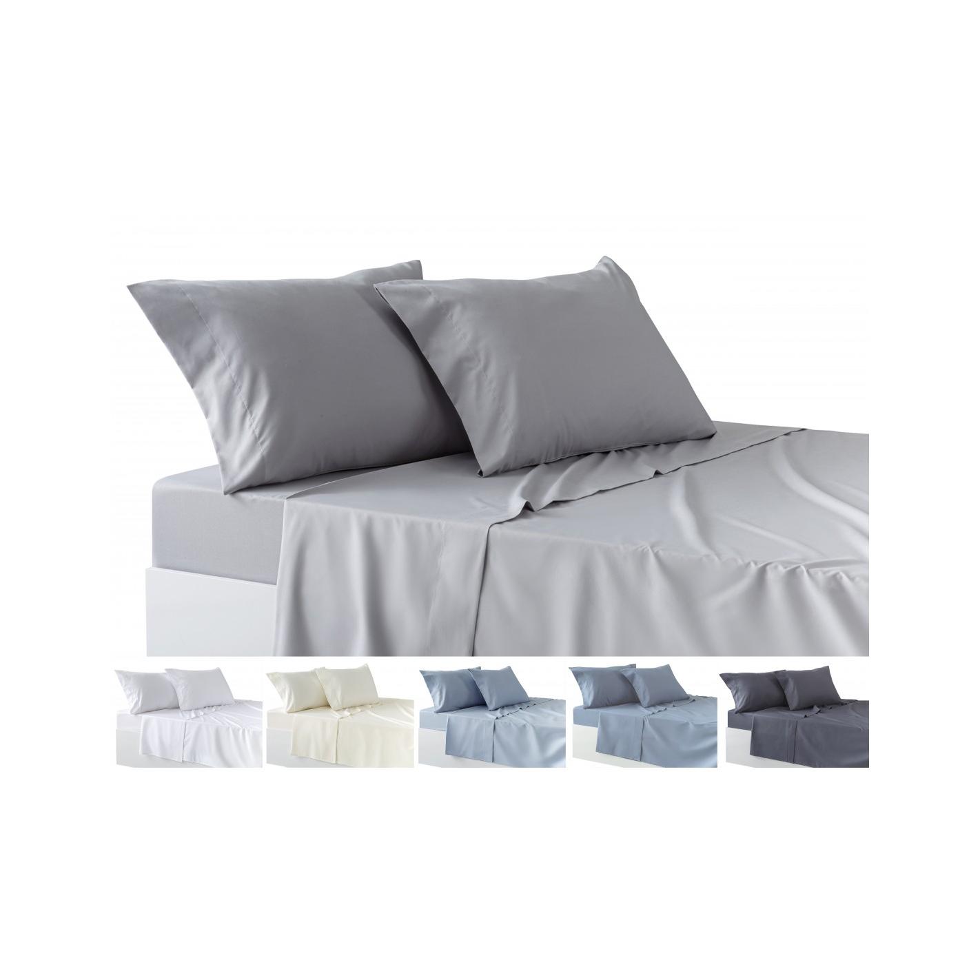Todocama - Juego de Sábanas de 4 Piezas – Sábana Bajera Ajustable – Encimera - Dos Fundas de Almohada.