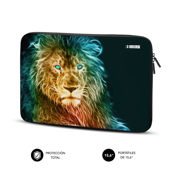 Subblim funda trendy de neopreno portátil de 15,6”- resistencia a golpes y caidas - color lion