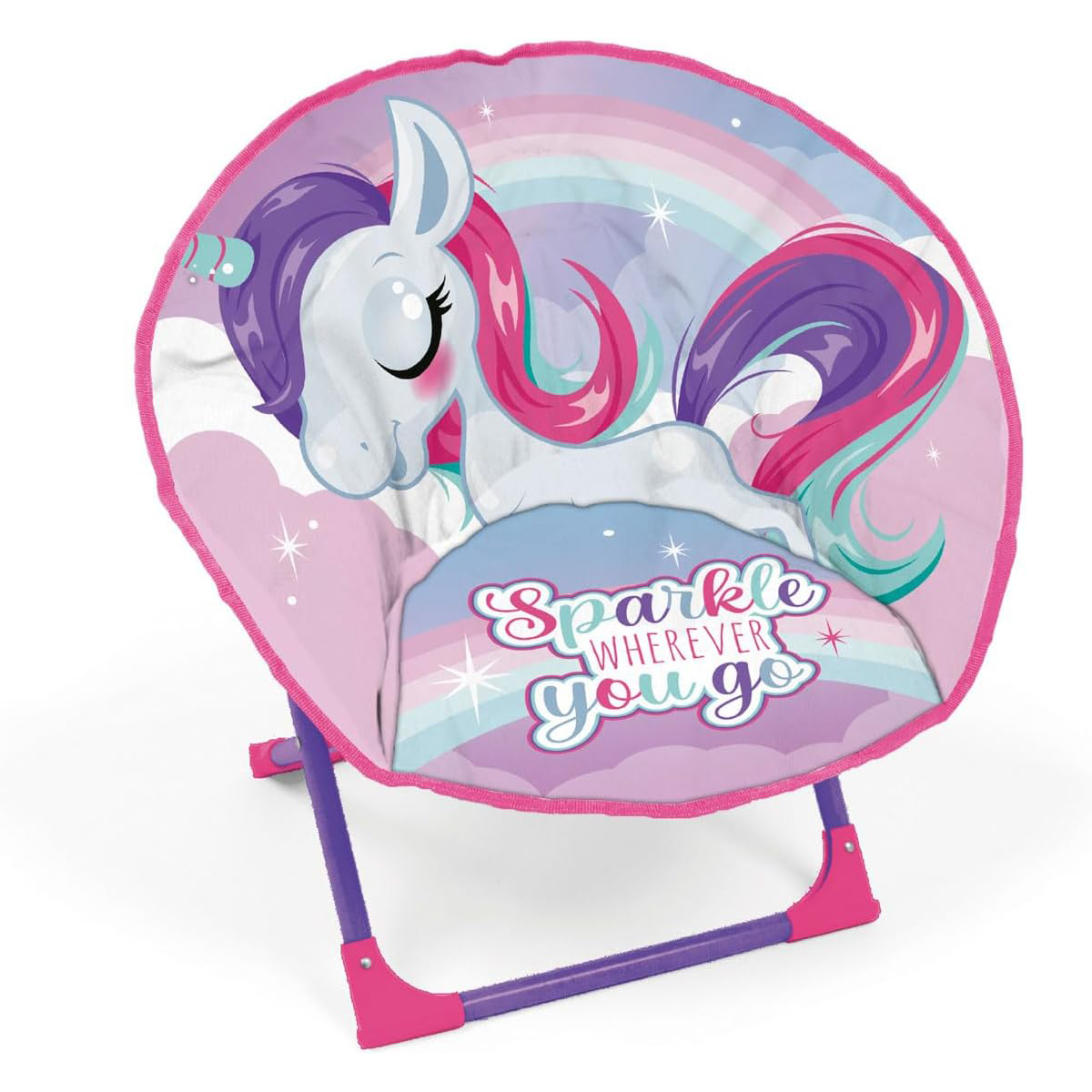 Silla Redonda Plegable, Silla para Niños, Silla para Playa, Camping, Piscina, con Sistema Anti-Plegado para  Evitar que se cierre, Ligera y Resistente, Cómodo de Transportar, Silla para Peques, Silla de Dibujo Animado, Silla para Infantil