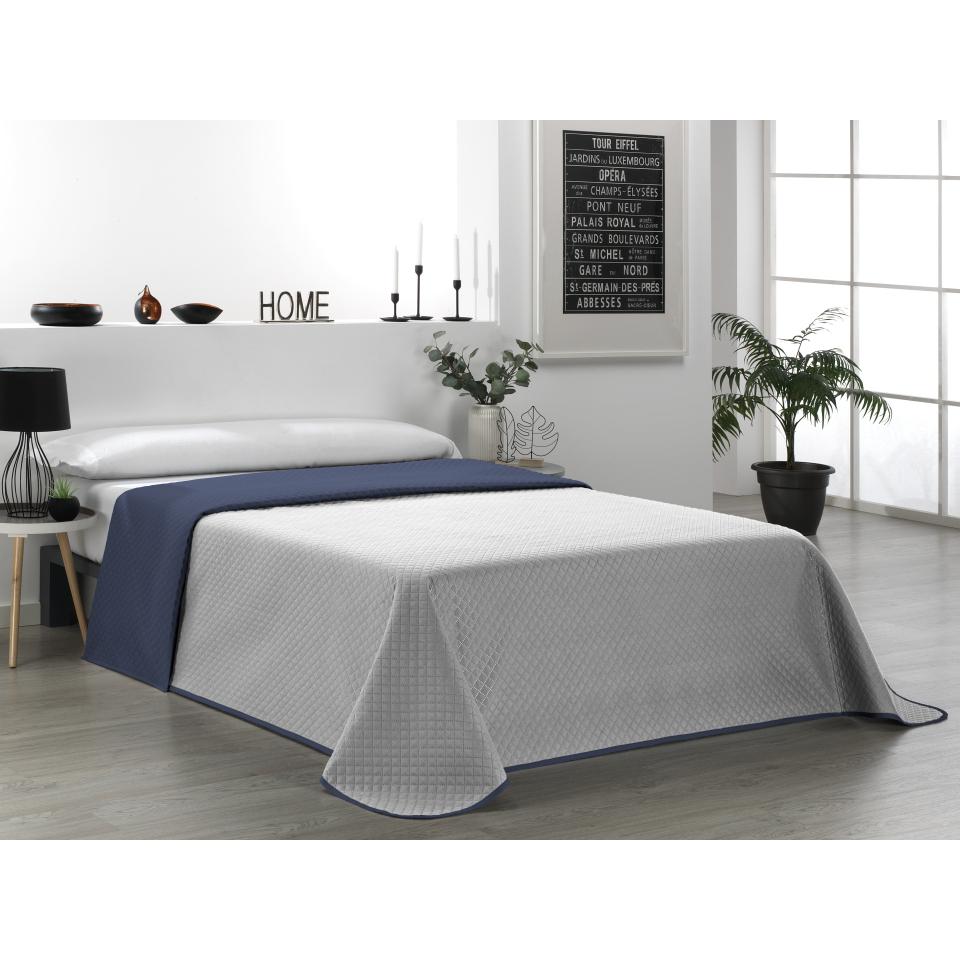 VALENTIA HOME Colcha Bouti Reversible Bicolor Rombo | Cama 90/105/135/150/180 CM | Ideal Todas Estaciones