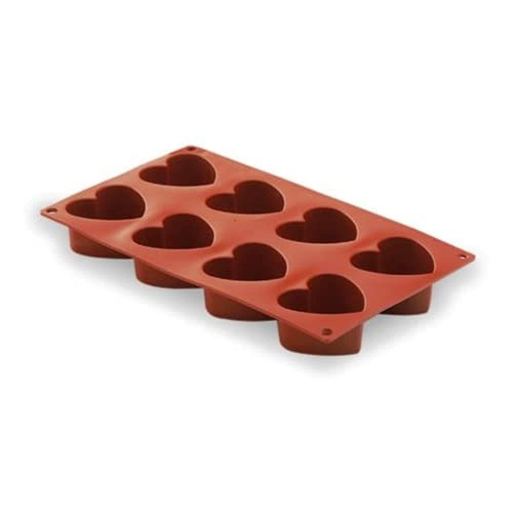 MOLDE SILICONA CORAZON 8 CAVIDADES