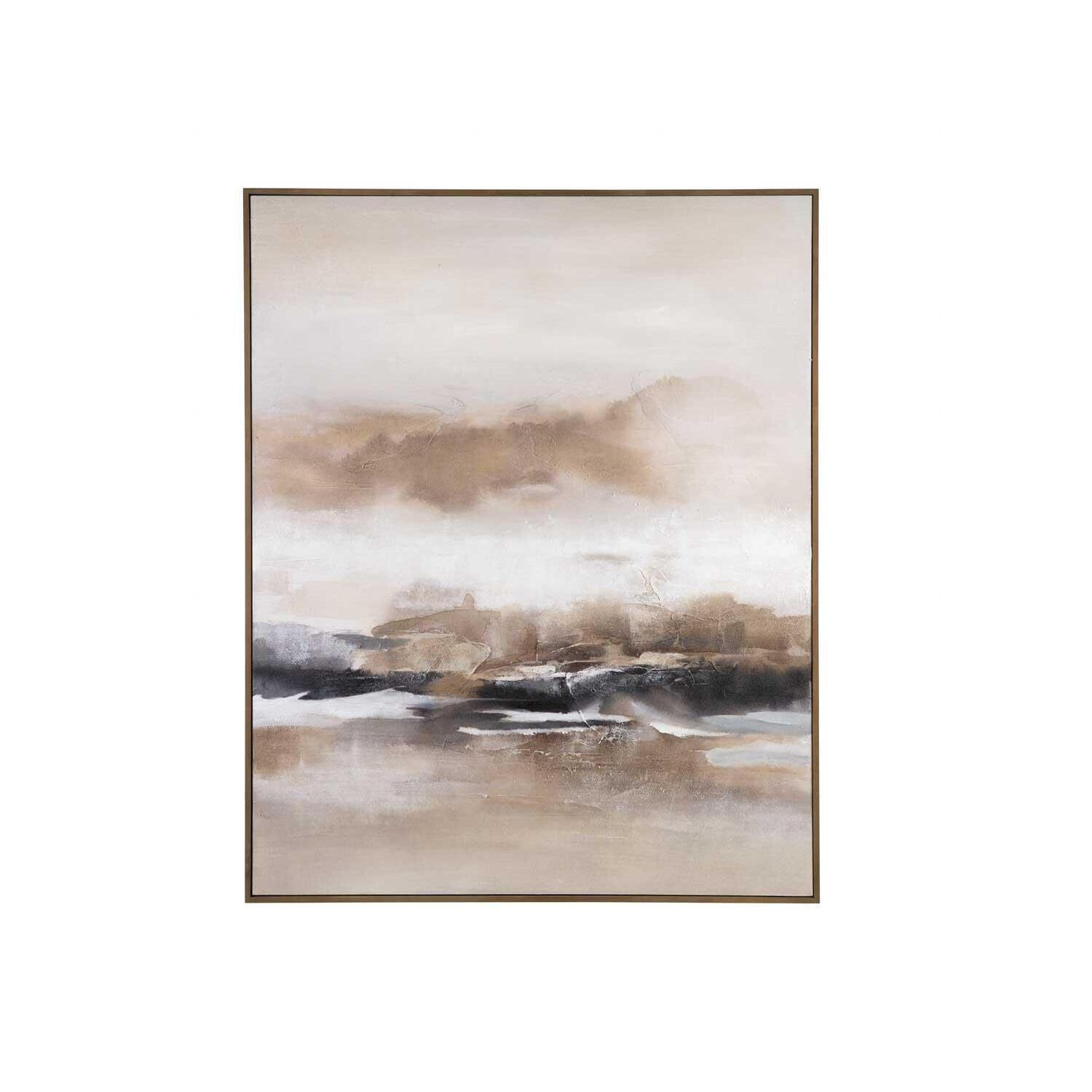 Cuadro decorativo abstracto Dakota, en tela y madera de pino, color multicolor, 80x100 cm Fijalo