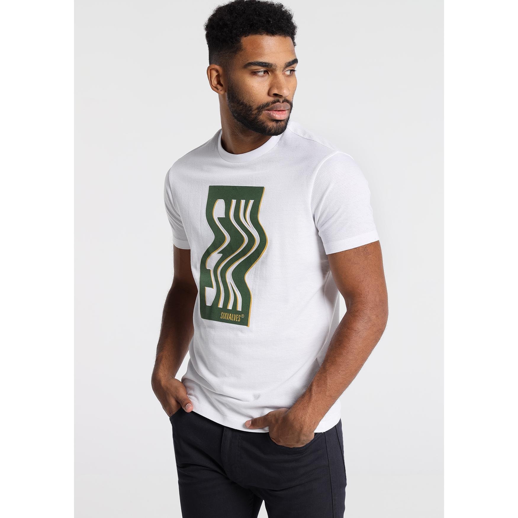 SIX VALVES - Camiseta Manga Corta Jaquard Con Grafica