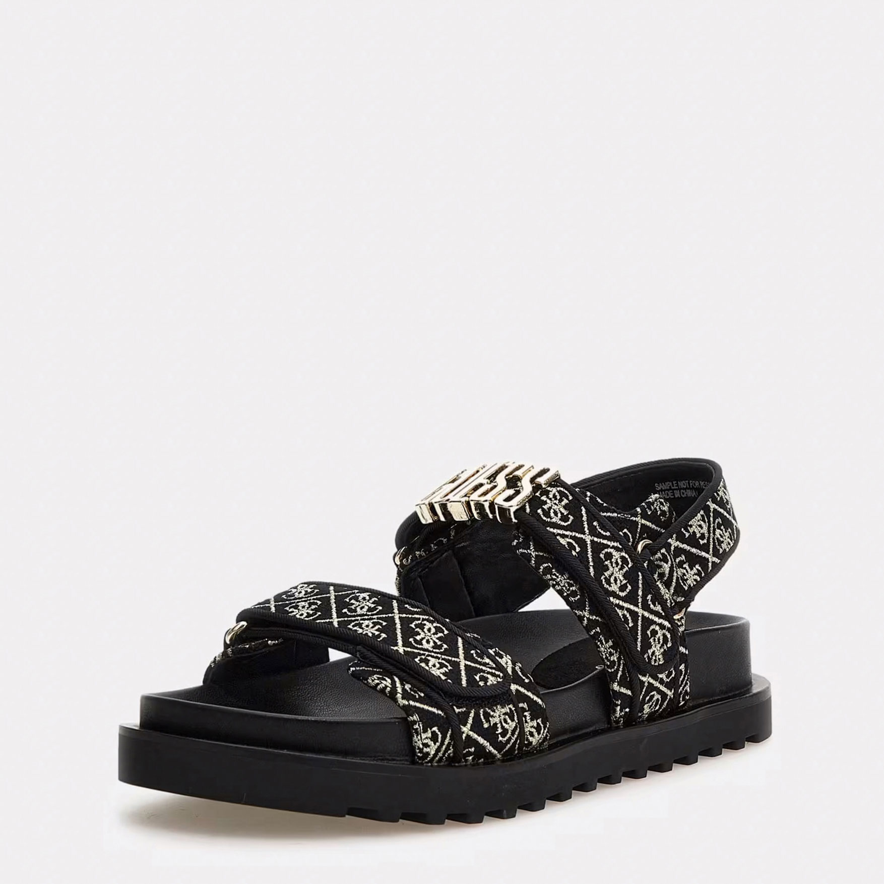 Guess Sandalia Negra FL6FBS FAL03-BLACK PLATINO , para Mujer