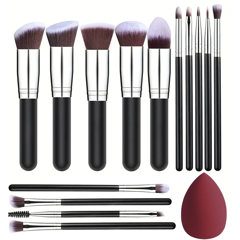Nuevo Set De 14 Pinceles De Maquillaje Suaves Y Fluffy Para Base Rubor Polvo Sombra De Ojos Blending Herramientas De Belleza Para Mujer Regalo De Navidad
