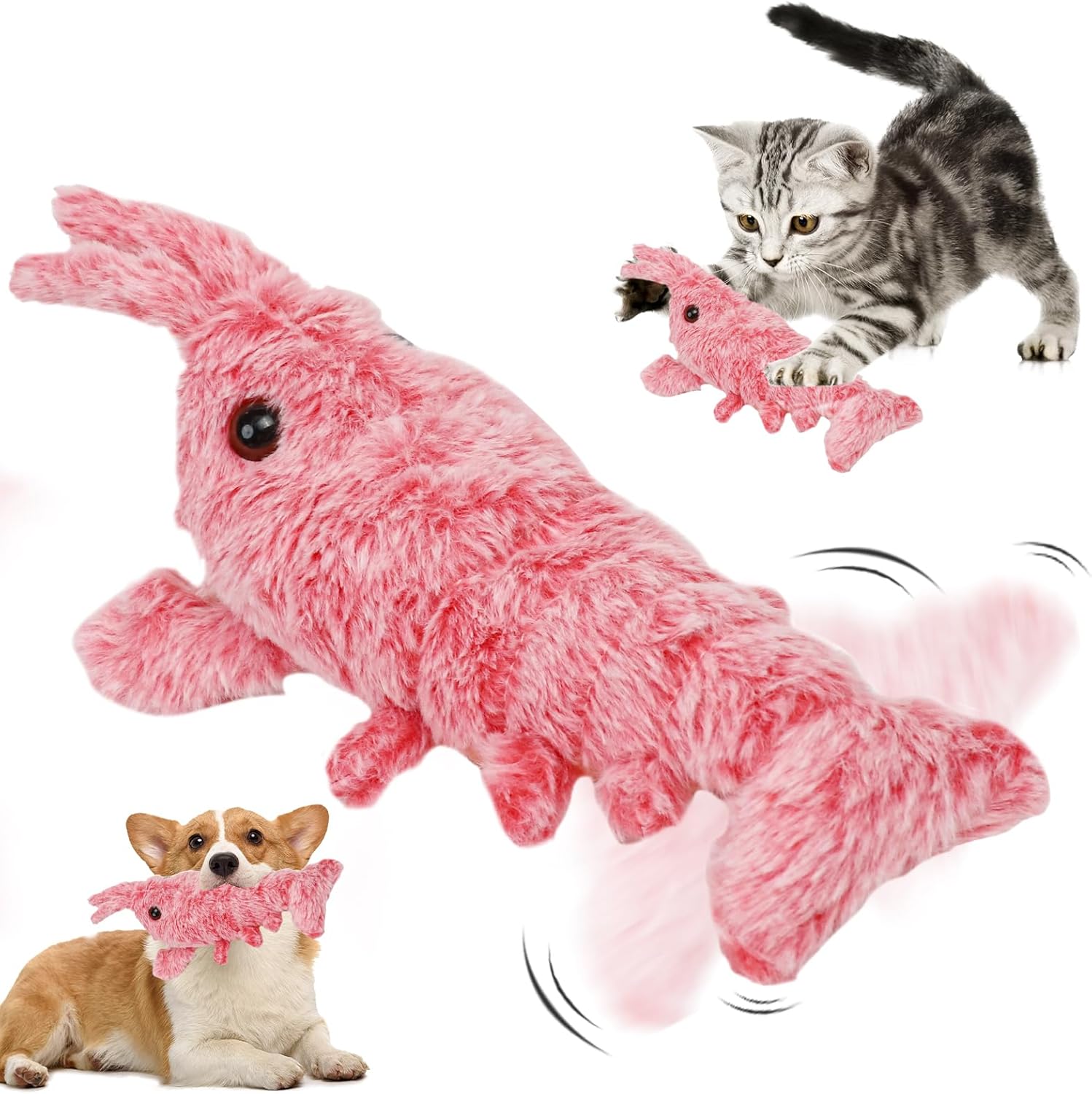 JugueteInteractivo para Gatos, JugueteMóvil para Mascotas, JugueteMasticable para Gatos, JugueteInteractivo de Langosta para Perros