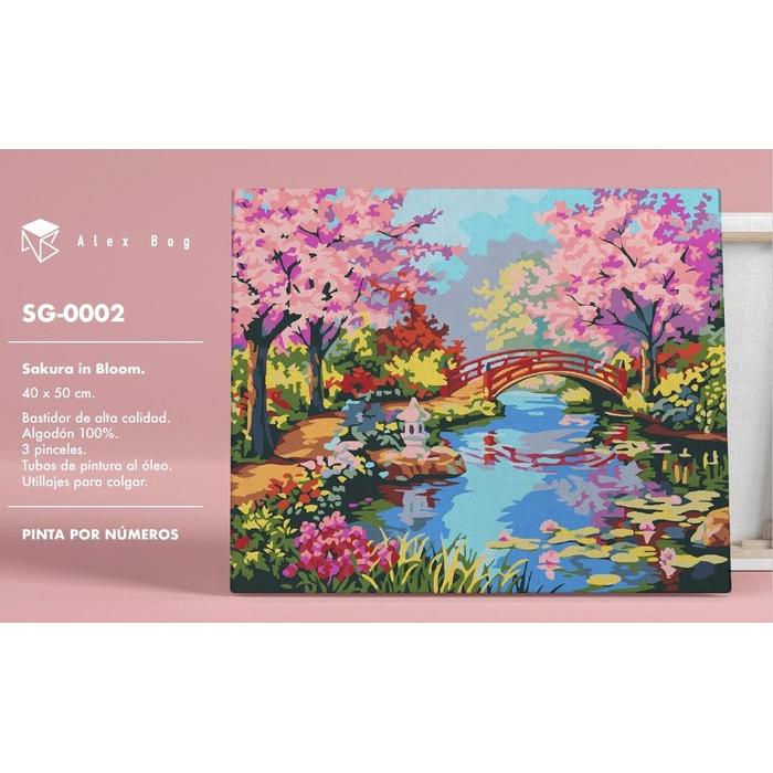 ROYMART PINTAR POR NUMEROS PAISAJE FLUVIAL CON PUENTE REGALO 41x51x3 Cms.