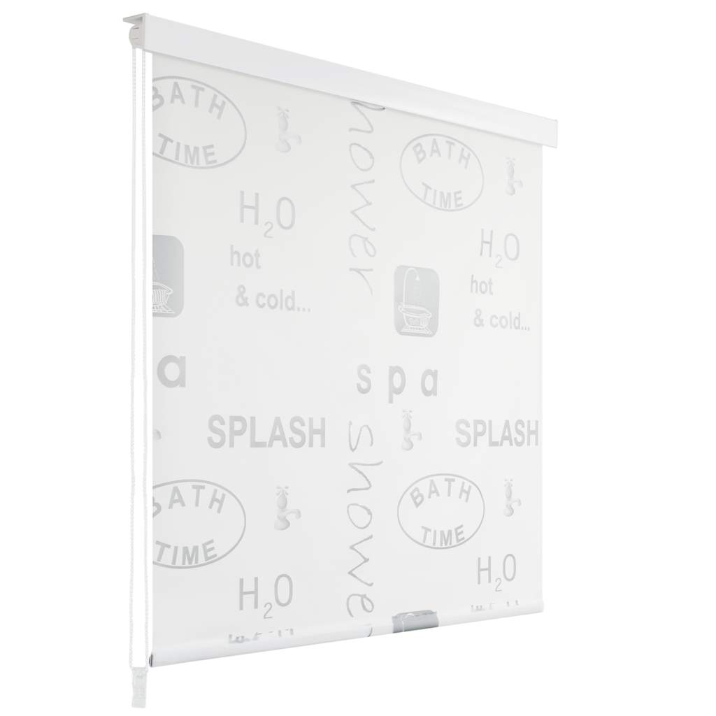 vidaXL Persiana Enrollable de Ducha Cortina Estor para Baño 100x240 cm Estampado Blanco liso, Burbuja, Cuadrado y mas