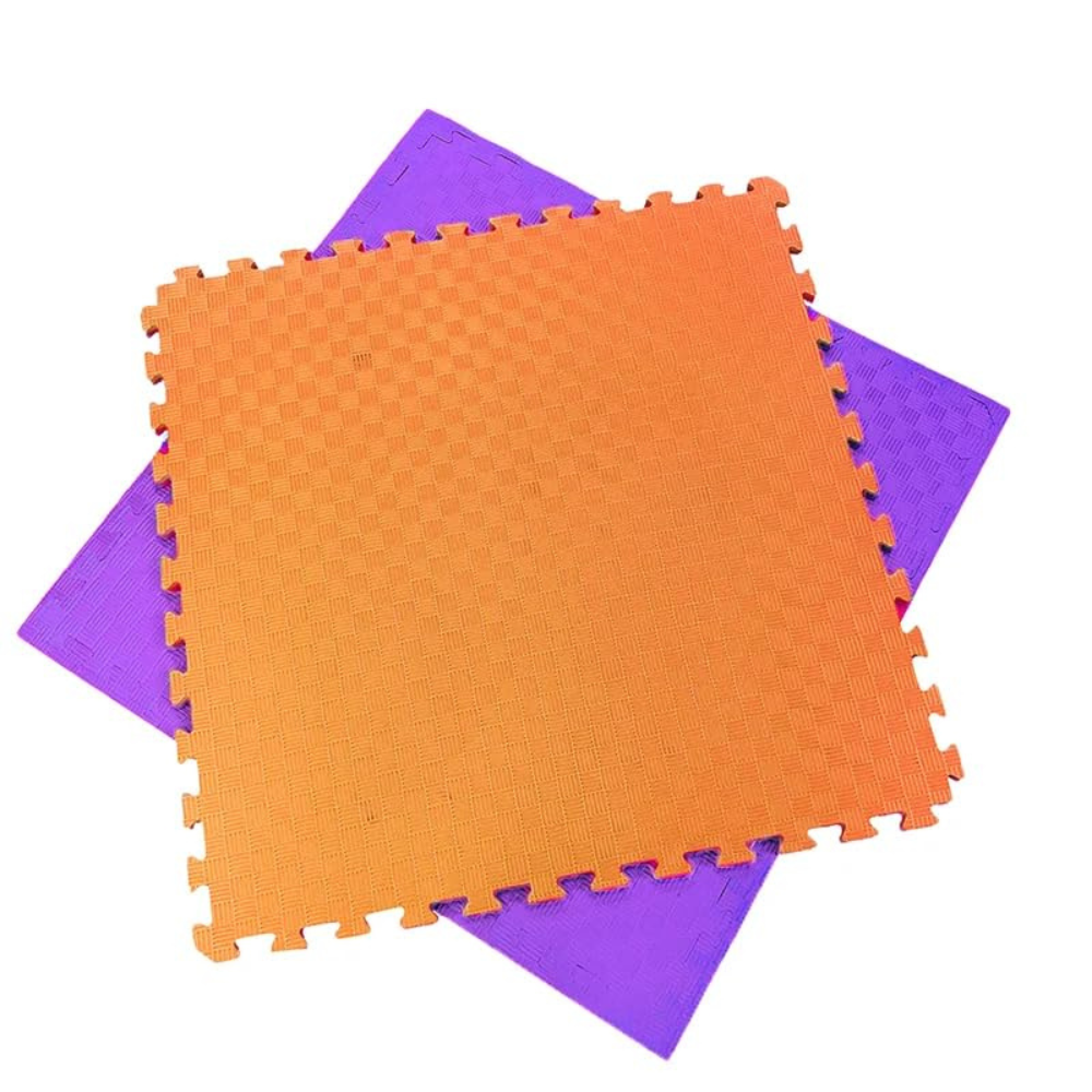 Arquiservi - Tatami de Goma EVA 100x100cm x20 mm Naranja-Lila, Artes Marciales, Karate, Judo y Taekwondo. Antideslizante